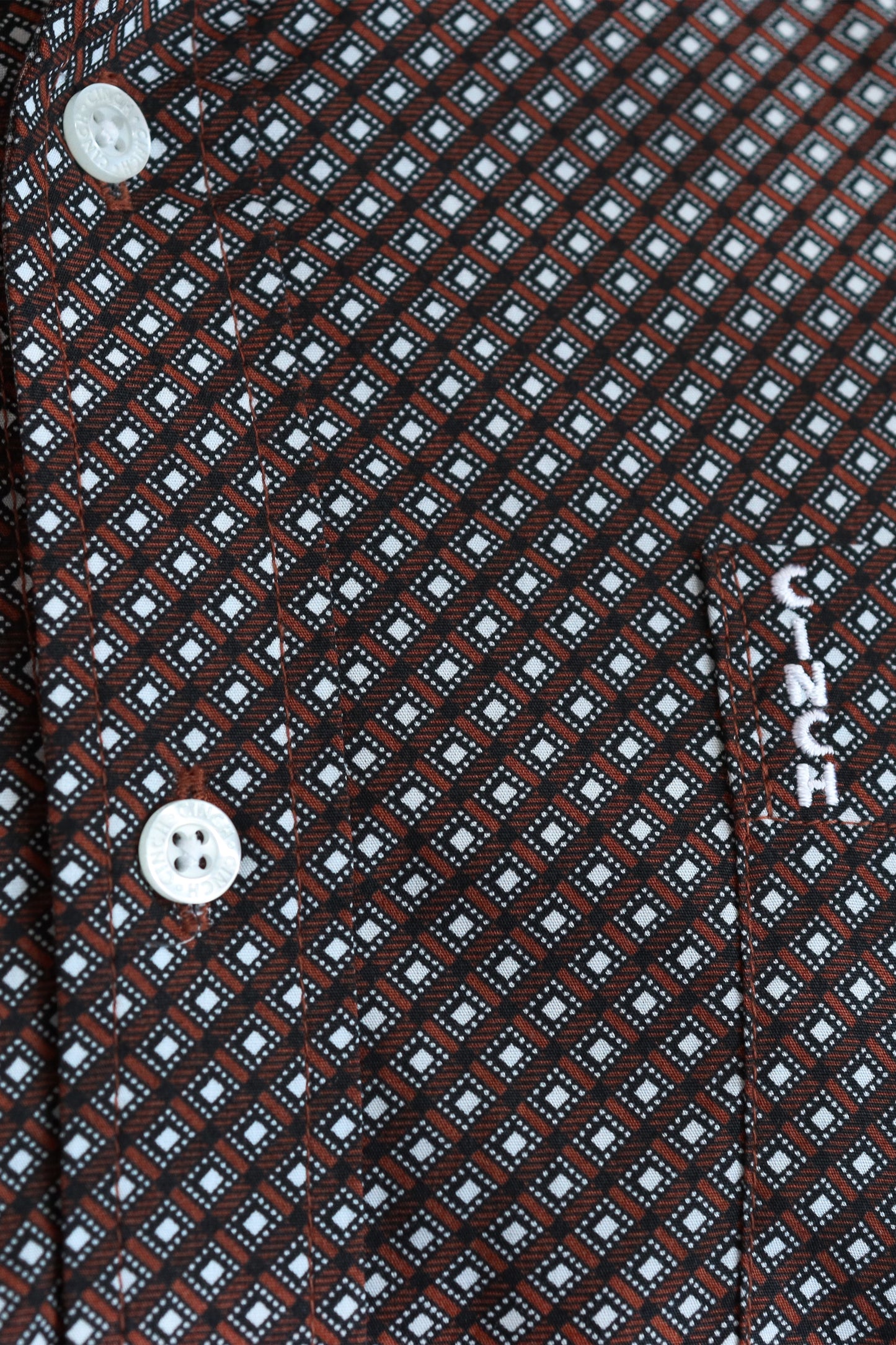 Camisa Cinch Manga Larga Strech Rombos Ocre MTW1105615