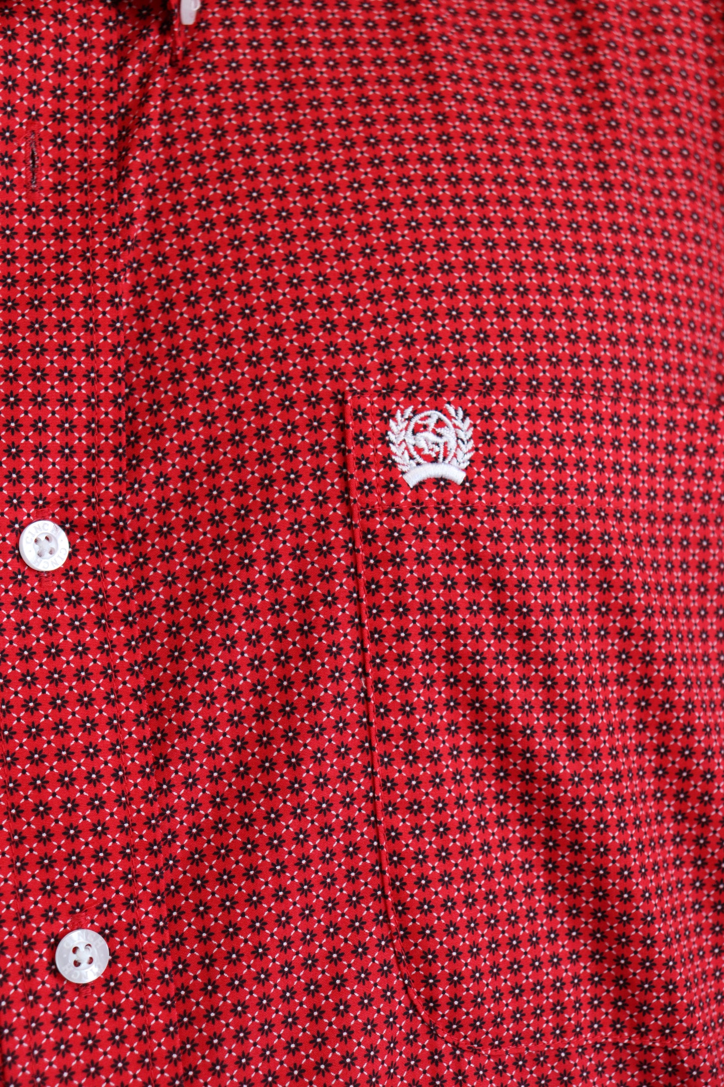 Camisa Cinch Manga Larga Classic Fit Roja Figuras MTW1105769